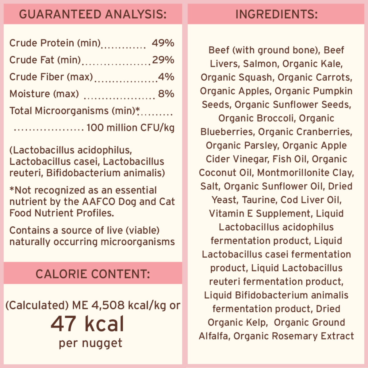 Freeze Dried Cat Food - Beef & Salmon Dinner Nuggets - Adult