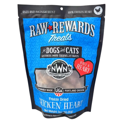 Freeze Dried Treat for Dogs & Cats - RAW REWARDS - Chicken Heart