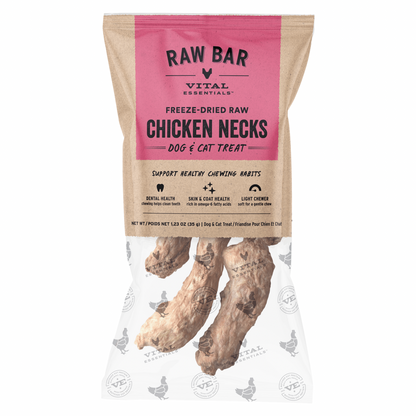 Freeze Dried Dog & Cat Treat - Raw Bar - Chicken Necks