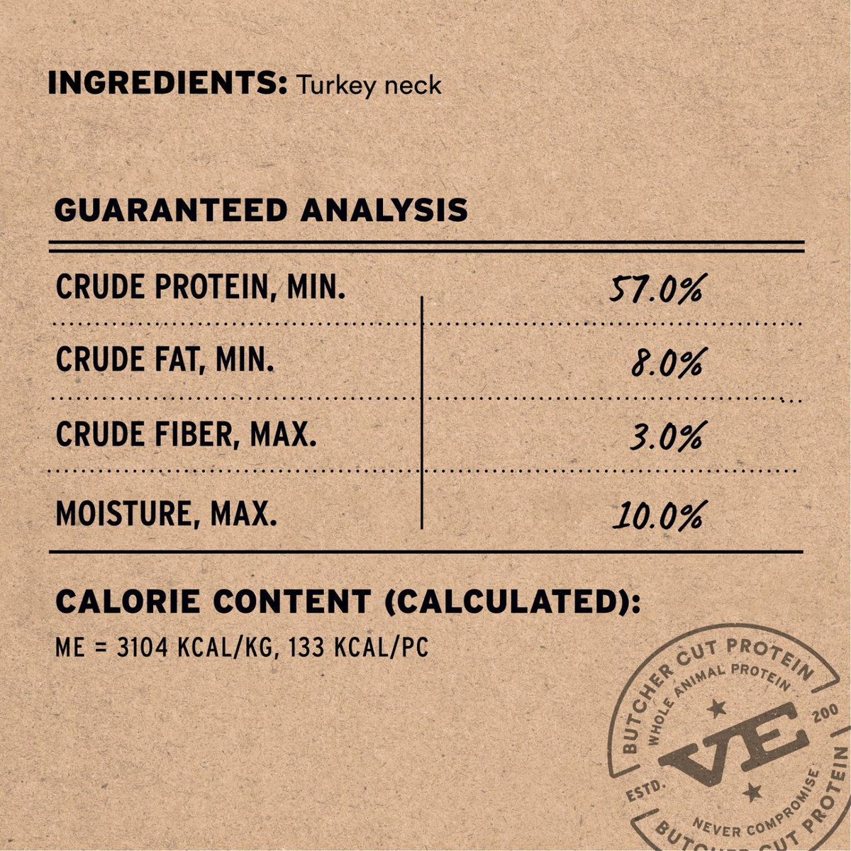 Freeze Dried Dog Treat - Raw Bar - Turkey Neck