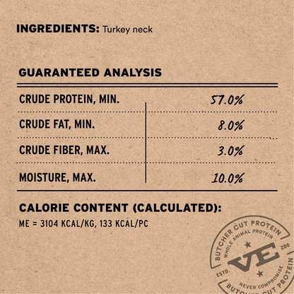 Freeze Dried Dog Treat - Raw Bar - Turkey Neck