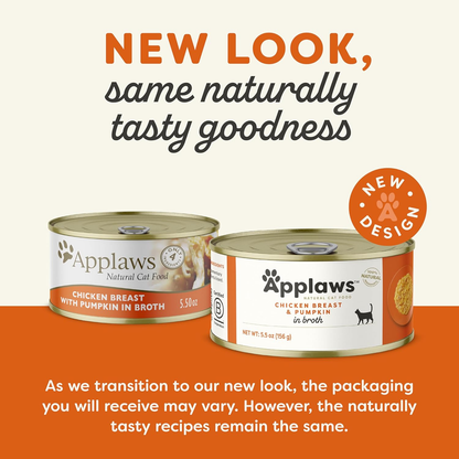 Canned Cat Treat - Chicken Breast & Pumpkin in Broth