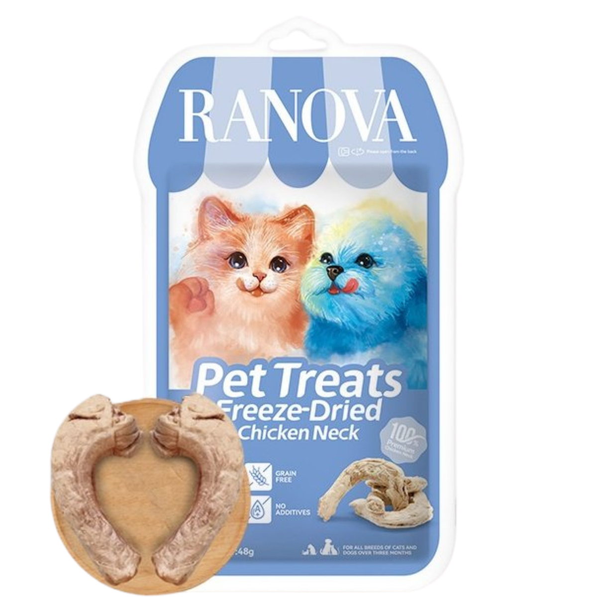 Freeze Dried Dog & Cat Treat - Freeze Dried Whole Chicken Neck