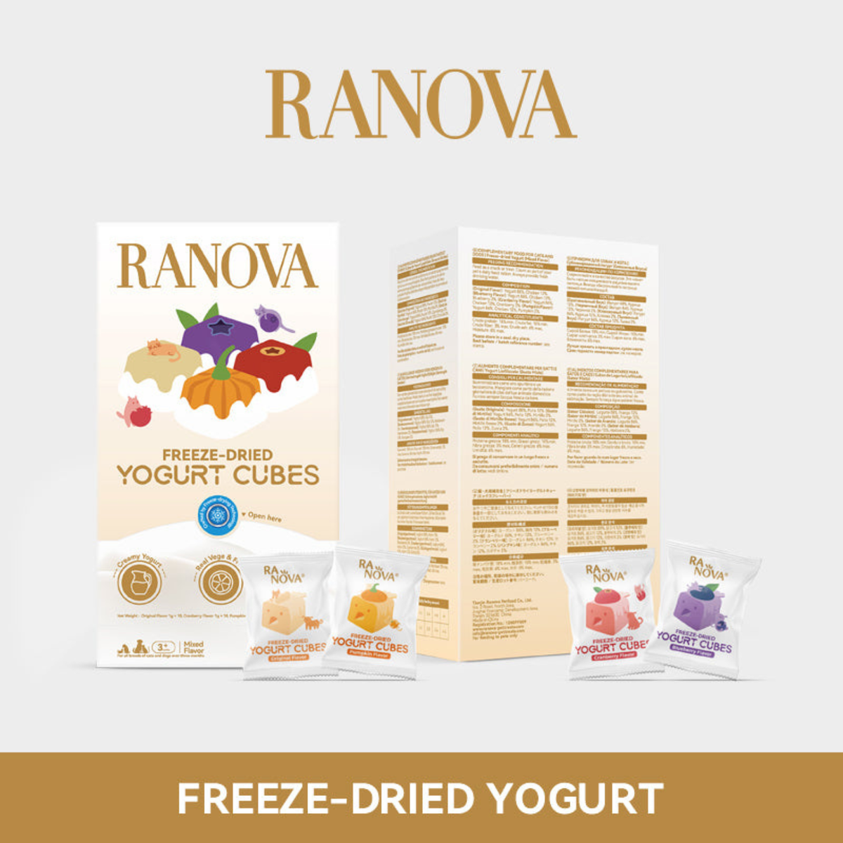 Freeze Dried Dog & Cat Treat - Yogurt Cubes (Mixed Flavor)