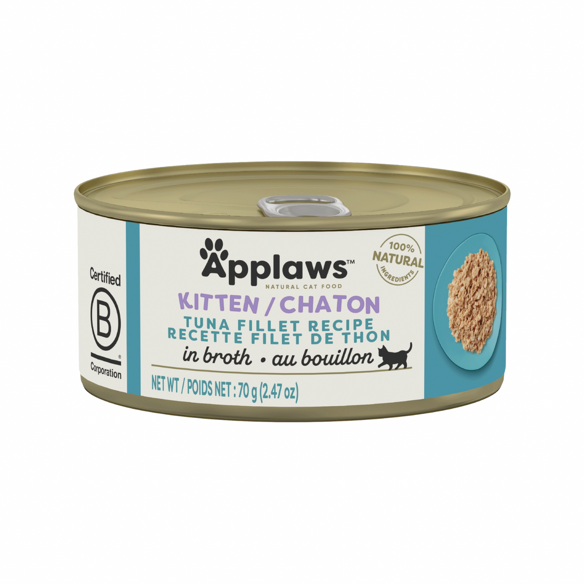 Canned Kitten Food - Applaws - Tuna Fillet in Broth