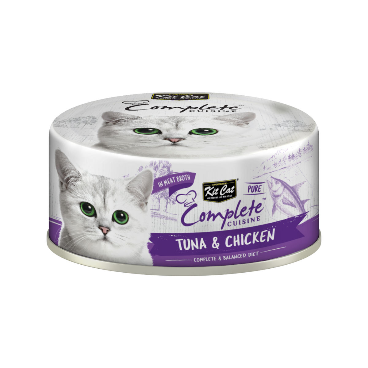 Canned Cat Food - Complete Cuisine - Tuna & Chicken in Broth - 70 g