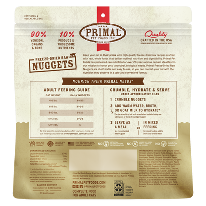 Freeze Dried Cat Food - Venison Dinner Nuggets - Adult