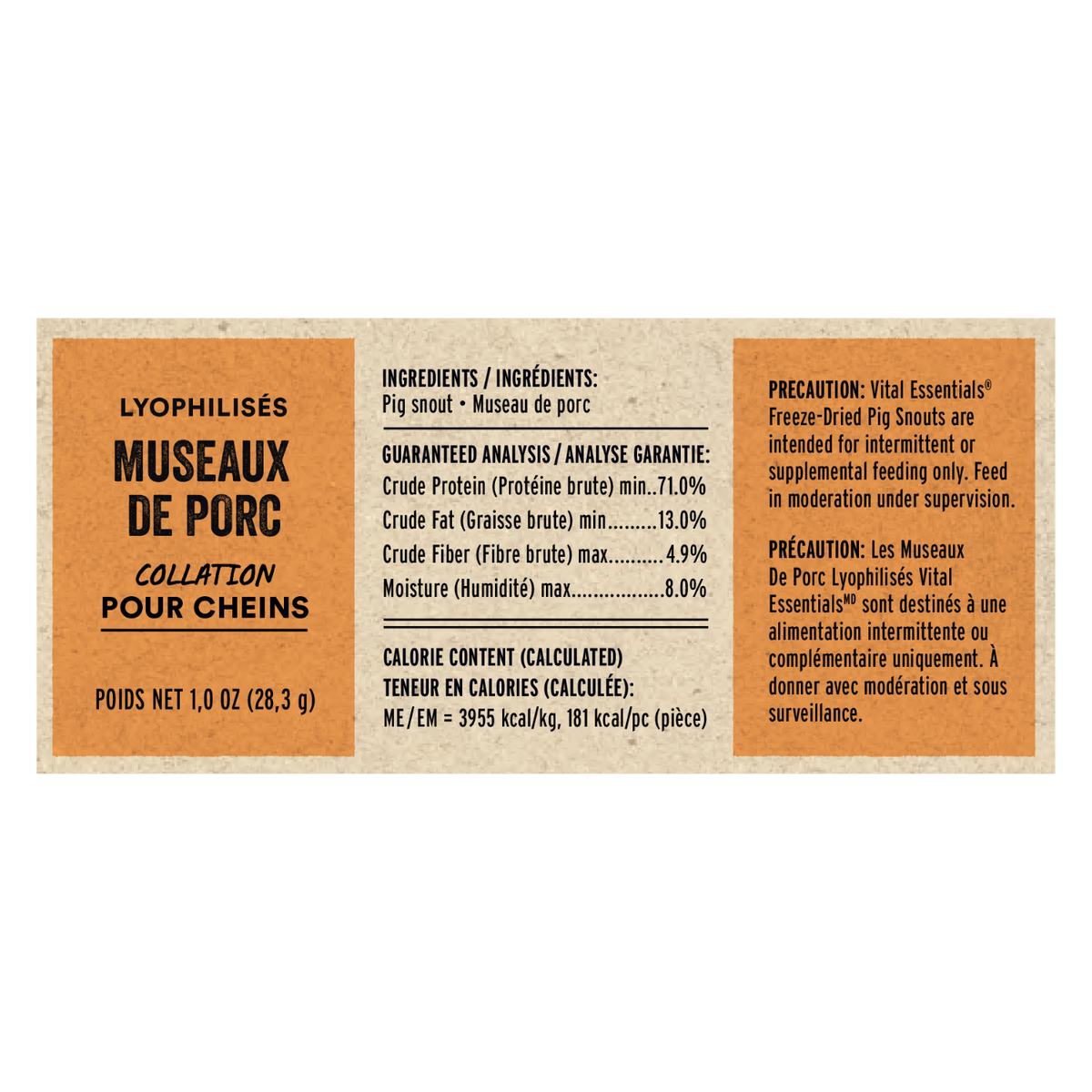 Freeze Dried Dog Treat - Raw Bar - Pig Snout