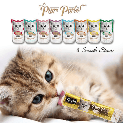 Cat Treat - Purr Purée - Chicken & Fiber (Hairball) - 15 g sachet, pack of 4