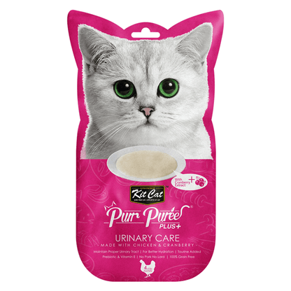 Cat Treat - Purr Purée PLUS+, URINARY CARE - Chicken & Cranberry - 15 g sachet, pack of 4