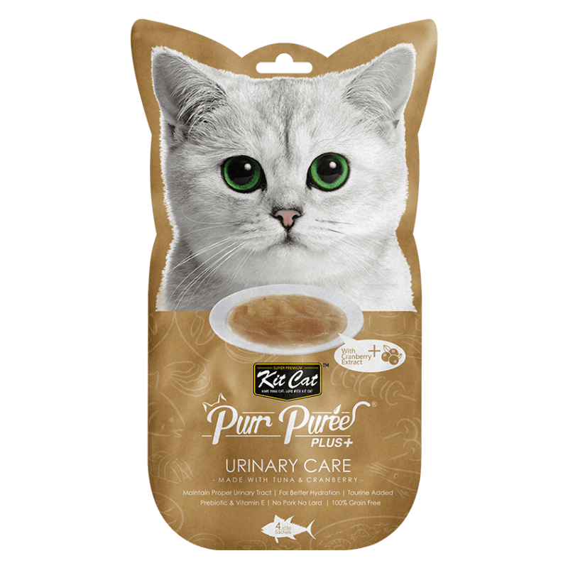 Cat Treat - Purr Purée PLUS+, URINARY CARE - Tuna & Cranberry - 15 g sachet, pack of 4