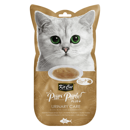 Cat Treat - Purr Purée PLUS+, URINARY CARE - Tuna & Cranberry - 15 g sachet, pack of 4