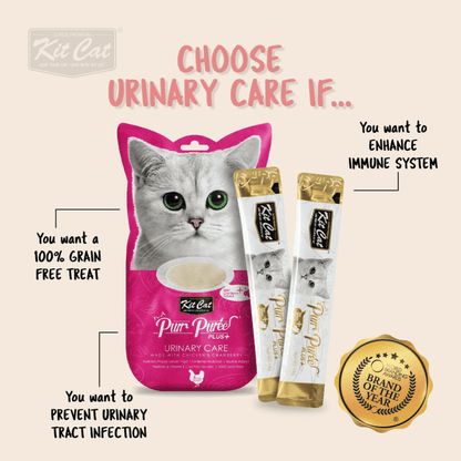 Cat Treat - Purr Purée PLUS+, URINARY CARE - Tuna & Cranberry - 15 g sachet, pack of 4