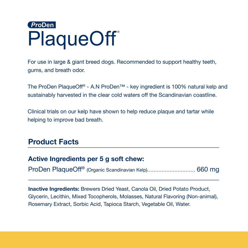 Dog Dental Care - PlaqueOff Soft Chews For Large & Giant Breed Dogs