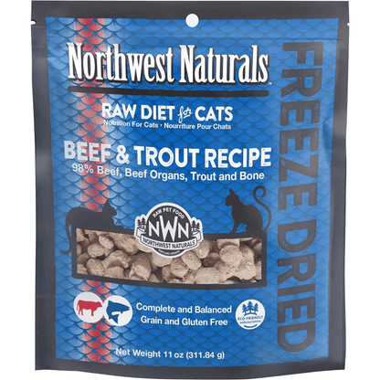 Freeze Dried Cat Food - Nibbles - Beef & Trout Recipe - 11 oz