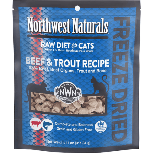 Freeze Dried Cat Food - Nibbles - Beef & Trout Recipe - 11 oz