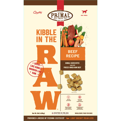 Freeze Dried Dog Food - KIBBLE IN THE RAW - Beef Recipe with Organic Vegetables