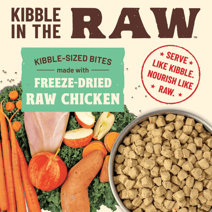 Freeze Dried Dog Food - KIBBLE IN THE RAW - Chicken Recipe with Organic Vegetables