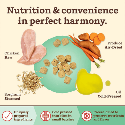 Freeze Dried Dog Food - KIBBLE IN THE RAW - Chicken Recipe with Organic Vegetables