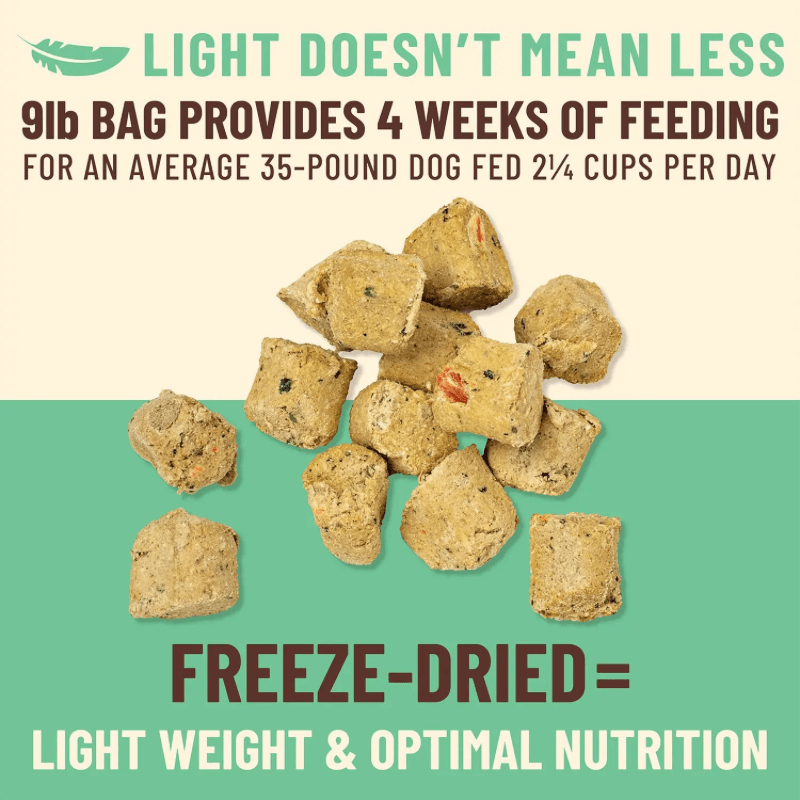 Freeze Dried Dog Food - KIBBLE IN THE RAW - Chicken Recipe with Organic Vegetables