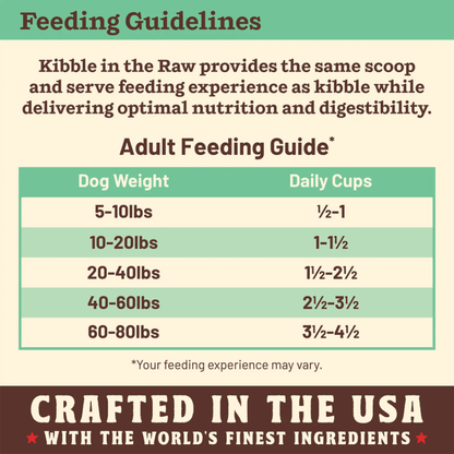 Freeze Dried Dog Food - KIBBLE IN THE RAW - Chicken Recipe with Organic Vegetables