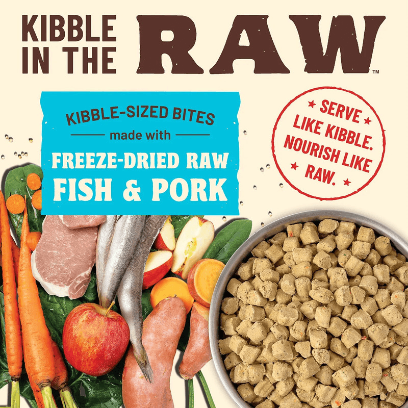Freeze Dried Dog Food - KIBBLE IN THE RAW - Fish & Pork Recipe with Organic Vegetables