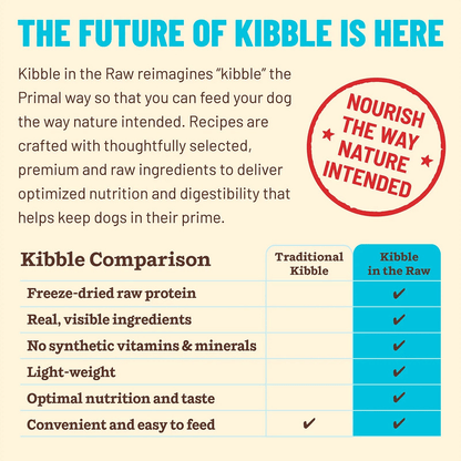 Freeze Dried Dog Food - KIBBLE IN THE RAW - Fish & Pork Recipe with Organic Vegetables
