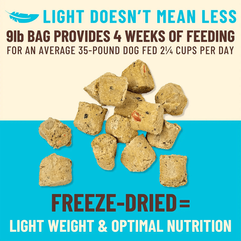 Freeze Dried Dog Food - KIBBLE IN THE RAW - Fish & Pork Recipe with Organic Vegetables