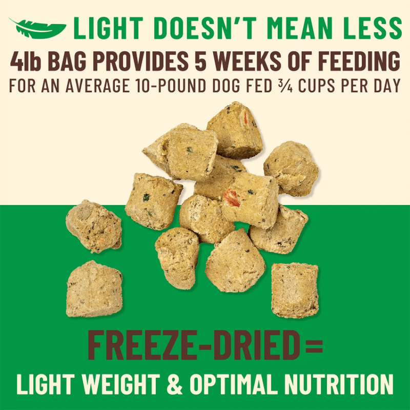 Freeze Dried Dog Food - KIBBLE IN THE RAW - SMALL BREED Chicken Recipe with Organic Vegetables