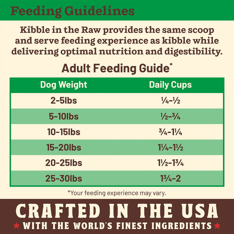 Freeze Dried Dog Food - KIBBLE IN THE RAW - SMALL BREED Chicken Recipe with Organic Vegetables