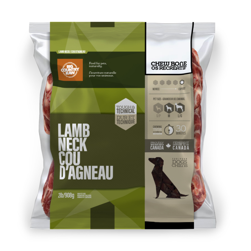 Big Country Raw - Dog - Frozen Raw Meaty Bones Lamb Neck