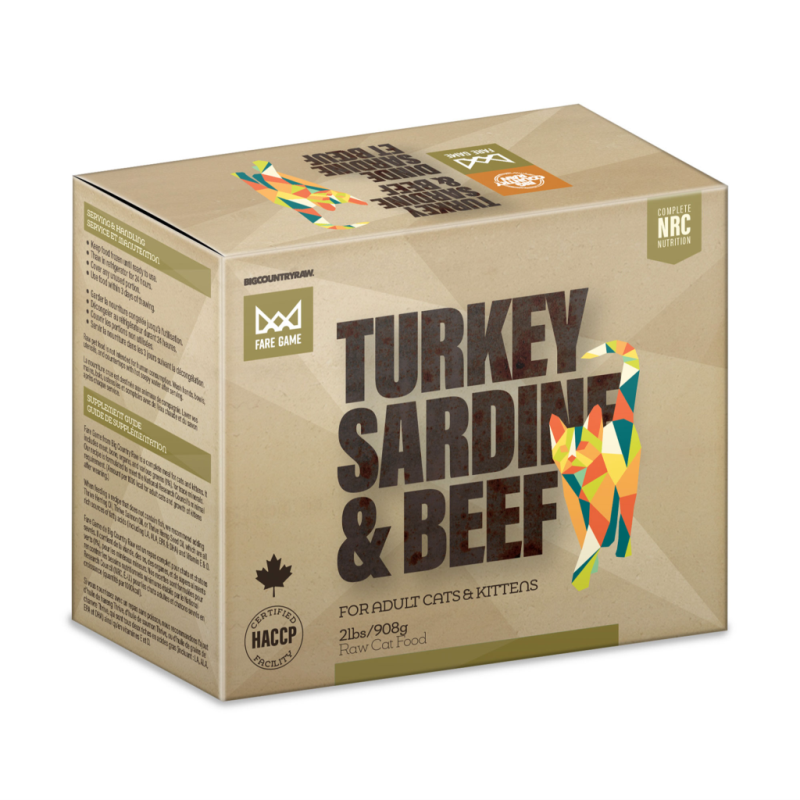 Big Country Raw - Cat - Fare Game Turkey, Sardine & Beef