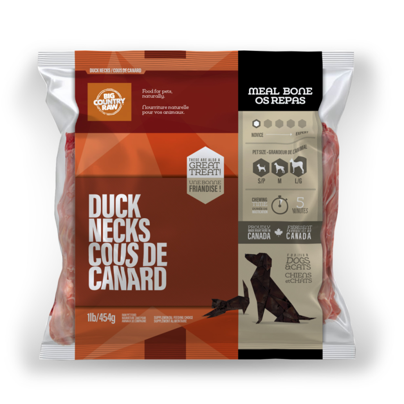 Big Country Raw - Cat & Dog - Frozen Raw Meal Replacement Bones Duck Neck