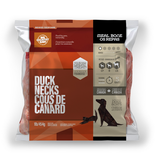 Big Country Raw - Cat & Dog - Frozen Raw Meal Replacement Bones Duck Neck