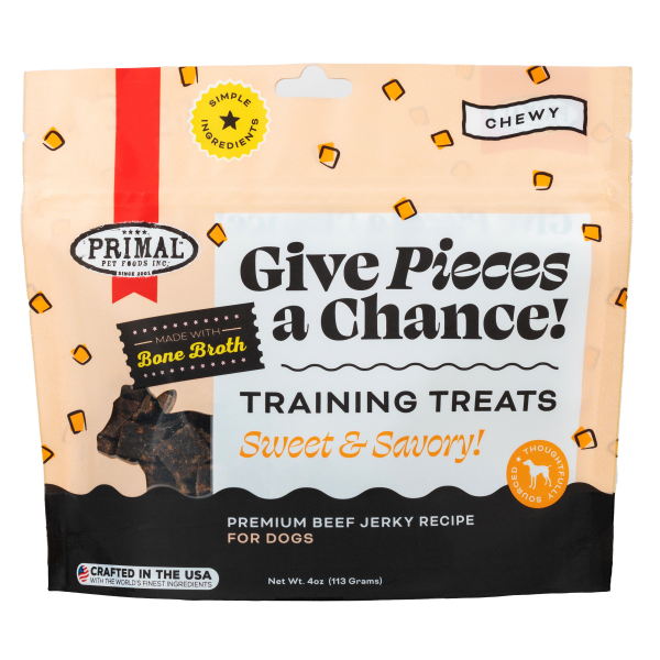 Primal Give Pieces a Chance Beef Jerky Dog Treats