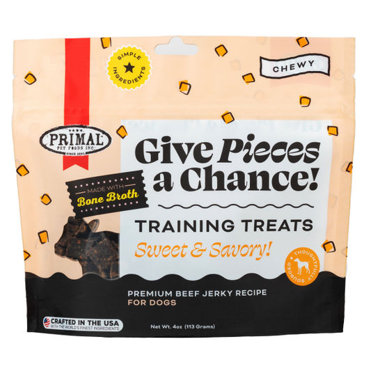 Primal Give Pieces a Chance Beef Jerky Dog Treats