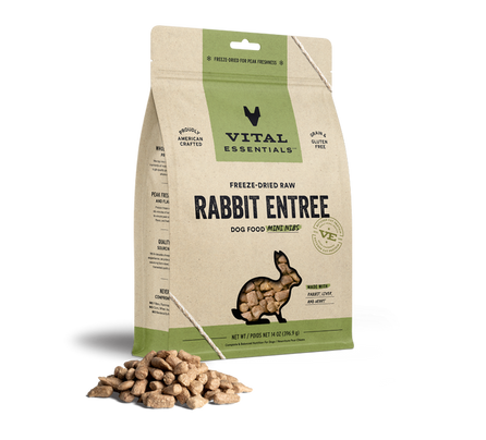 Vital Essentials -Dog Rabbit Freeze Dried Mini Nibs - 14 oz