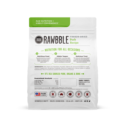 BIXBI - Freeze Dried Rawbble - Freeze Dried Pork